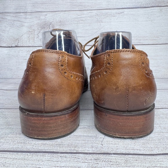 Cole Haan Grand OS Mens 13 M Tan Brown Leather Wingtip Derby Shoes C24168‎ main image 8